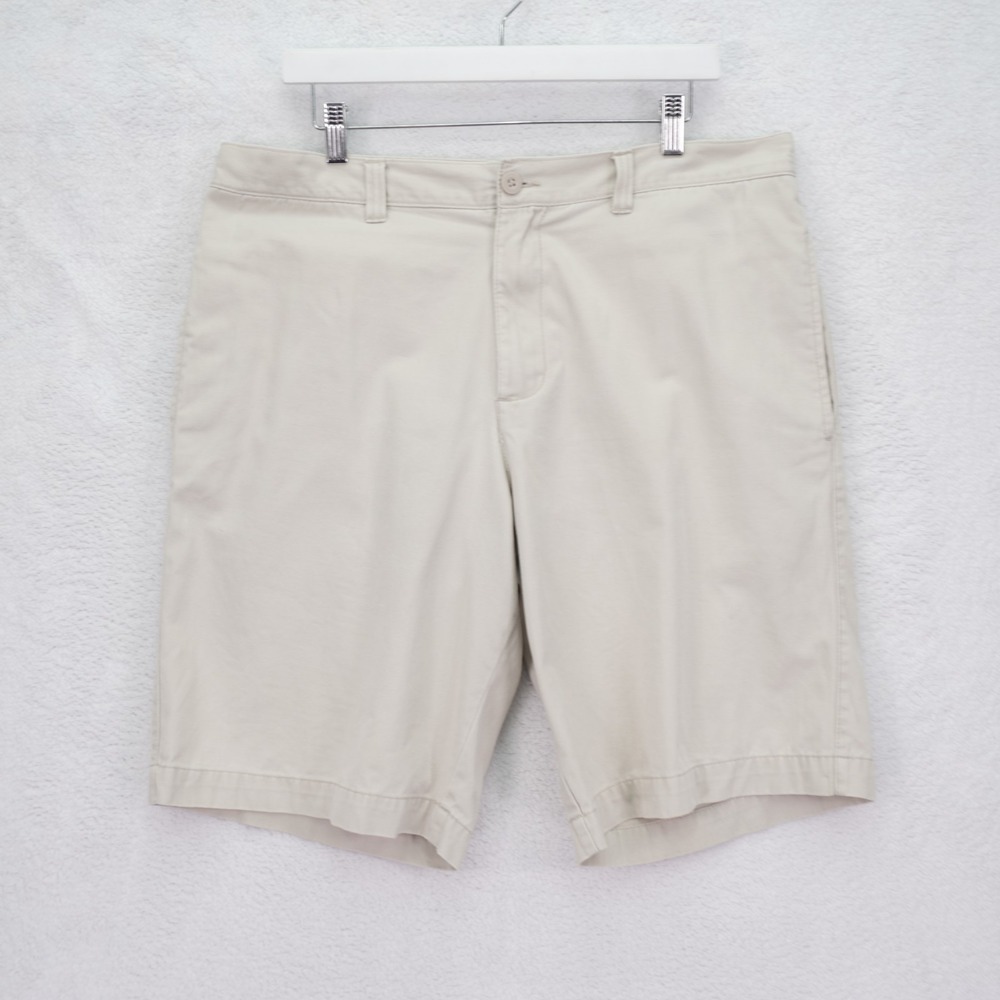 Merona Cotton Chino Shorts Cream Flat Front -36‎ / 11- High Rise